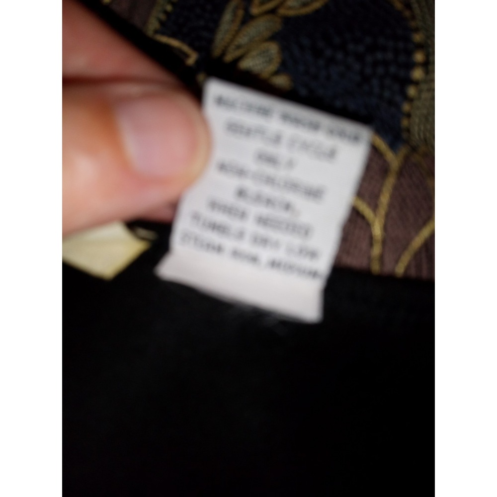 Onque Casuals Picnic Theme Embroidered Button Front shirt black Medium - Picture 9 of 10